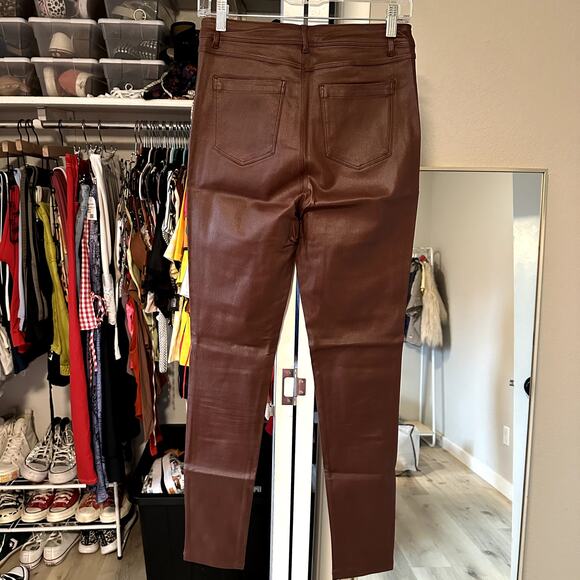 NWOT STELLA LUCE | Brown Faux Leather Skinny Jeans - Size M/L - Picture 4 of 5